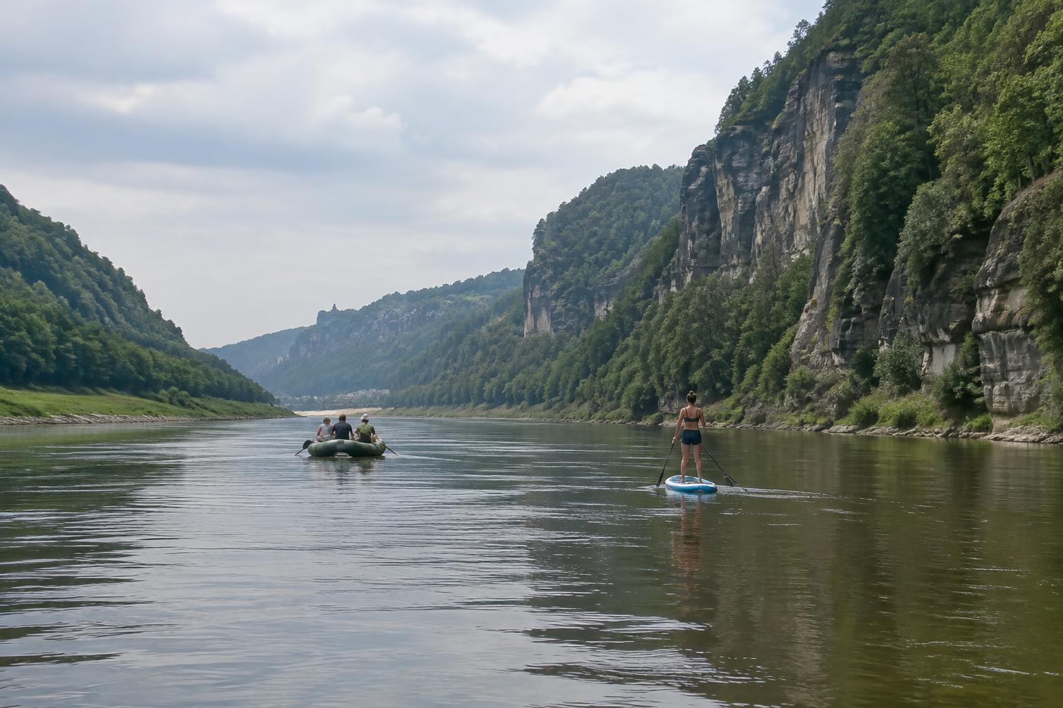 Raft a paddleboard na Labi